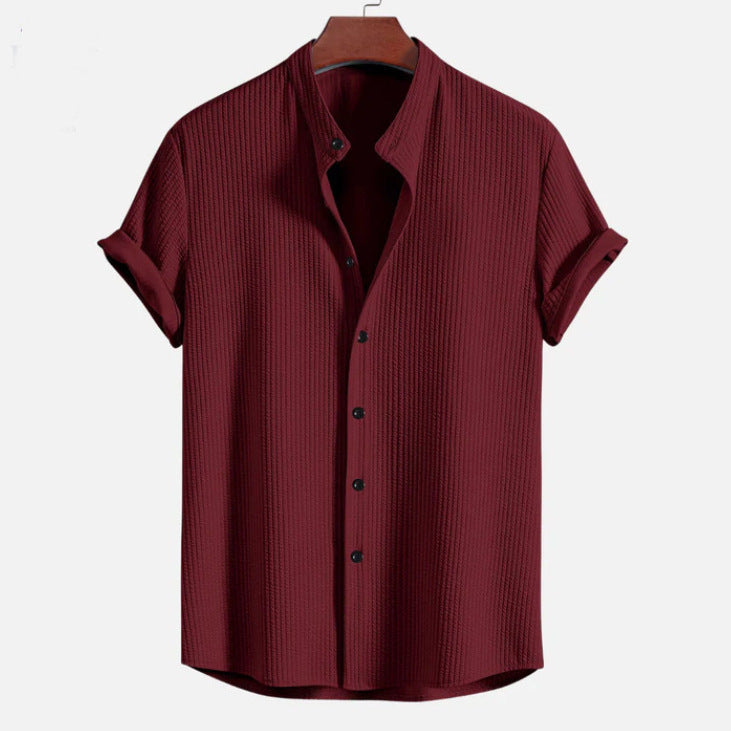 The Bordeaux Shirt - Cotton-blend corduroy with a stand collar and no-iron finish