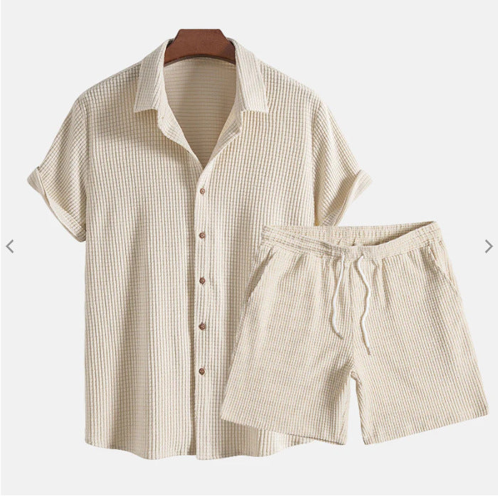 The Palermo Set - Relaxed lapel shirt and shorts in a breathable warm-weather weave