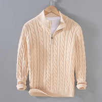 The Hawthorne Sweater - Thickened cotton cable knit with a half-turtleneck collar 2