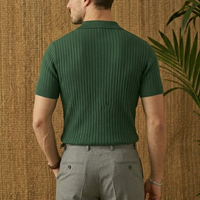 The Ambrose Polo - Diamond-textured knit with a relaxed lapel collar 2
