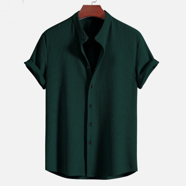 The Bordeaux Shirt - Cotton-blend corduroy with a stand collar and no-iron finish