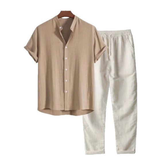 The Sorrento Set - Short-sleeve shirt and drawstring trousers, tailored for warm-weather ease