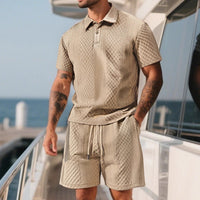 The Monaco Set - Textured jacquard polo and shorts 1