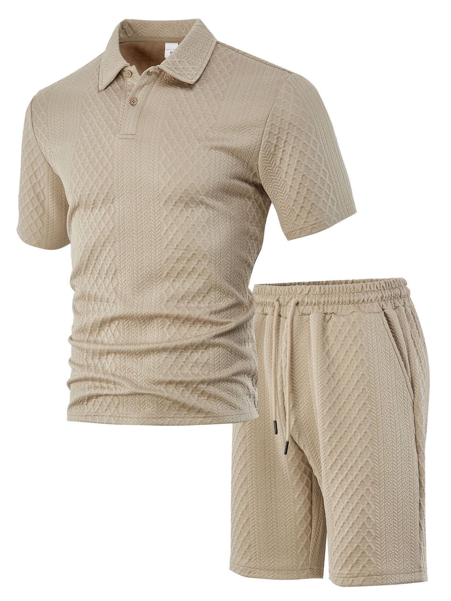 The Monaco Set - Textured jacquard polo and shorts