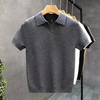 The Sutton Polo - a finely woven waffle-knit polo in breathable ice-silk blend 4