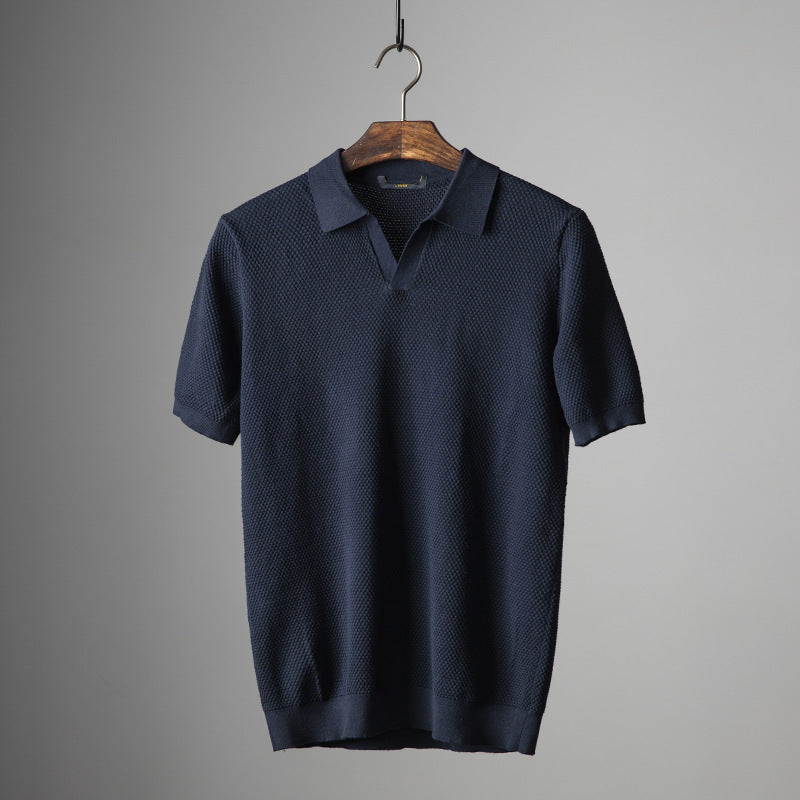The Hendrix Polo - 100% breathable cotton knit with a structured seagull collar and slim tailored fit