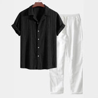 The Havana Set - Printed short-sleeve lapel shirt with matching trousers 1