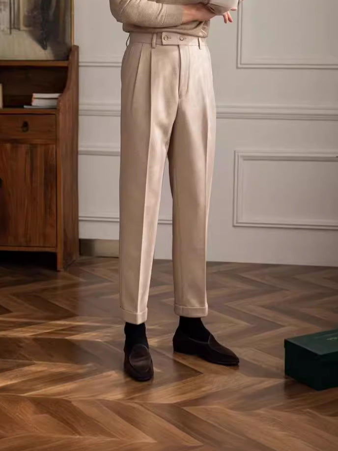 The Bergamo Trouser - Slim straight-leg tailoring with a micro-stretch waistband and non-iron finish