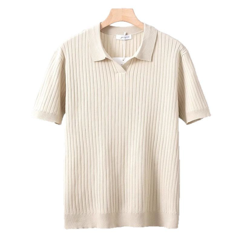 The Ambrose Knit Polo - Soft ribbed knit with a relaxed open lapel, engineered for breathability and all-day comfort