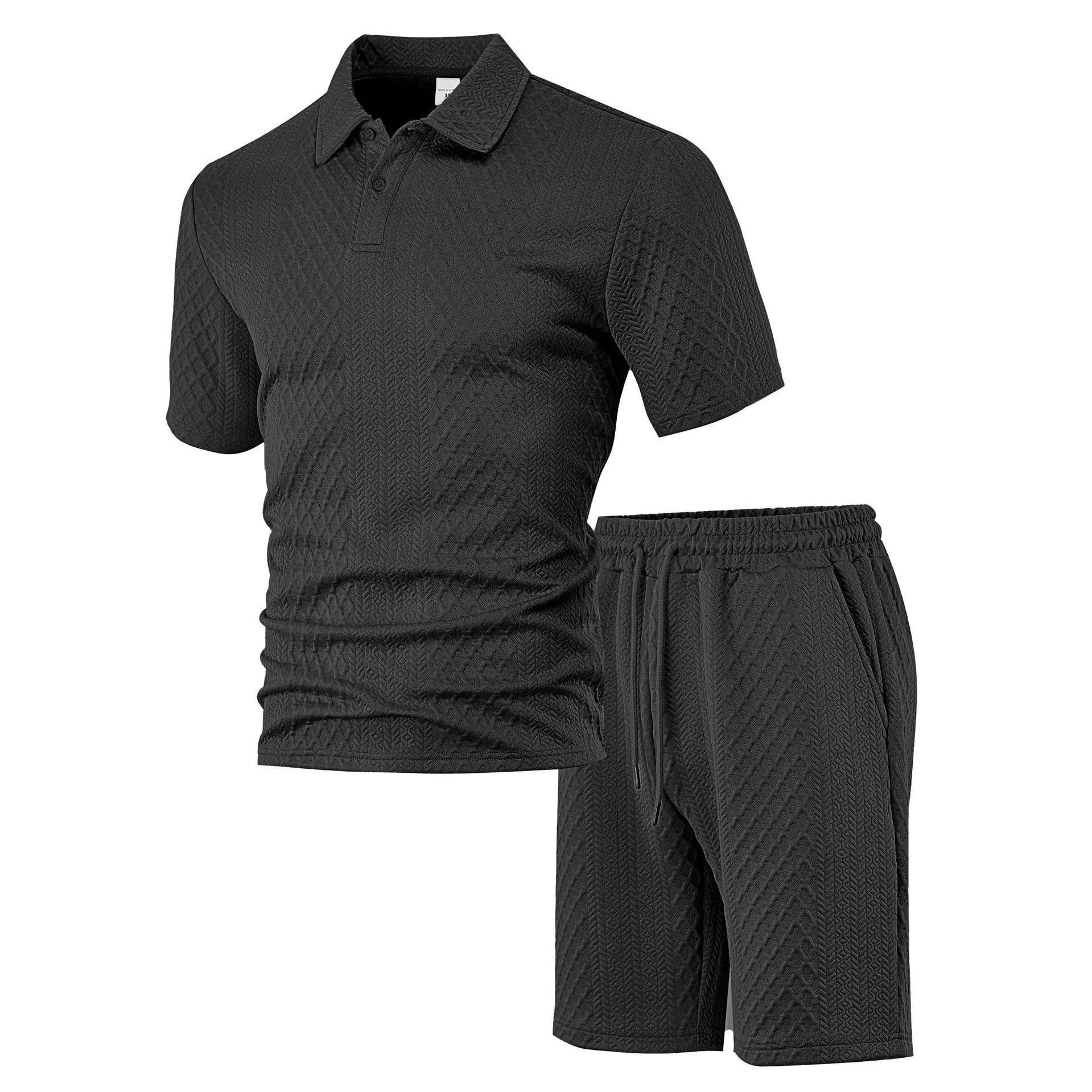 The Monaco Set - Textured jacquard polo and shorts