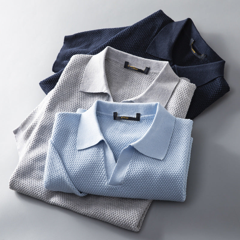 The Hendrix Polo - 100% breathable cotton knit with a structured seagull collar and slim tailored fit