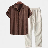 The Havana Set - Printed short-sleeve lapel shirt with matching trousers 2