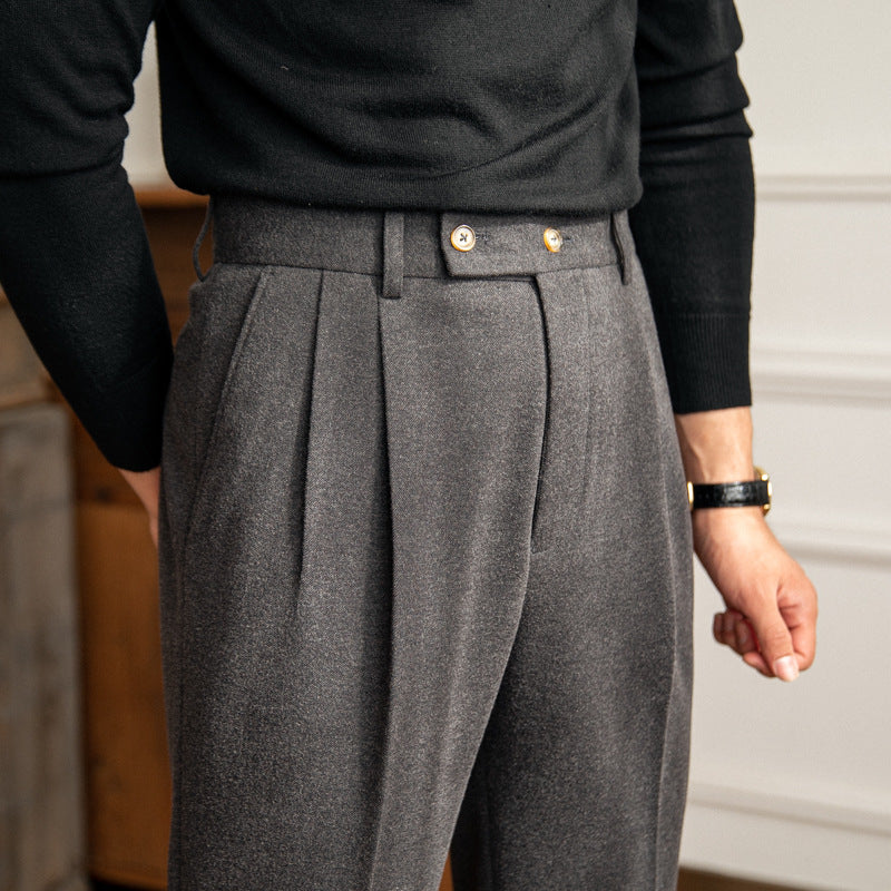 The Bergamo Trouser - Slim straight-leg tailoring with a micro-stretch waistband and non-iron finish