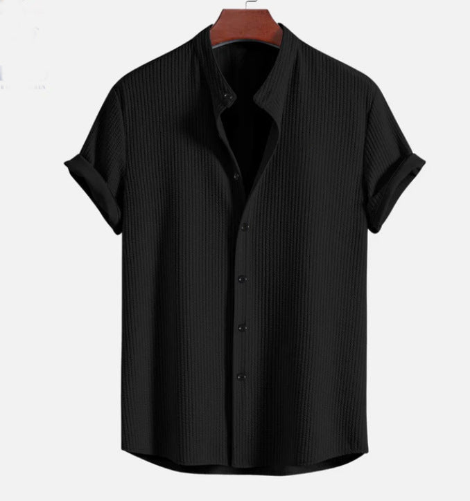 The Bordeaux Shirt - Cotton-blend corduroy with a stand collar and no-iron finish