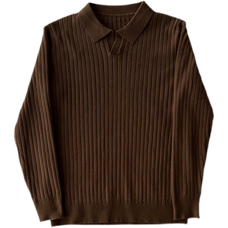 The Ambrose Long Sleeve - Fine-ribbed knit with a soft lapel collar and slim tailored fit