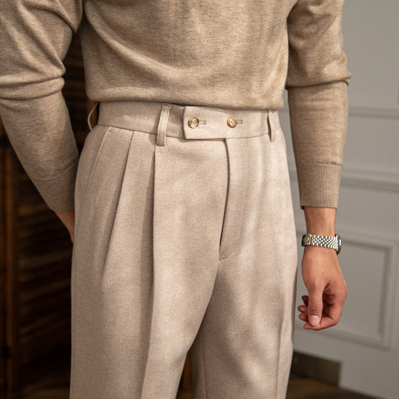The Bergamo Trouser - Slim straight-leg tailoring with a micro-stretch waistband and non-iron finish