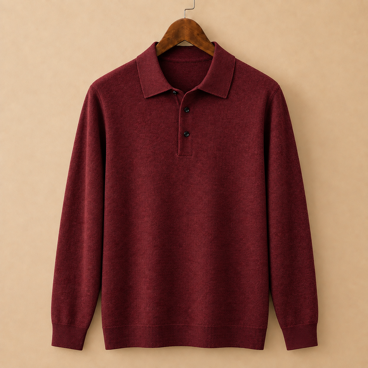 The Aldridge Hooded Sweater in Oxblood, men's hooded knit
