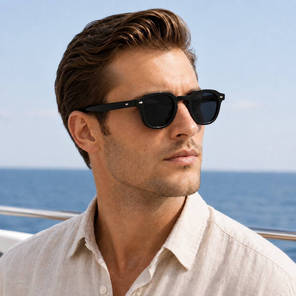 The Portofino Sunglasses - Handcrafted polygonal frame with tinted lenses and UV380 protection