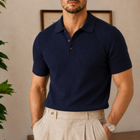 The Ambrose Polo - Diamond-textured knit with a relaxed lapel collar 4