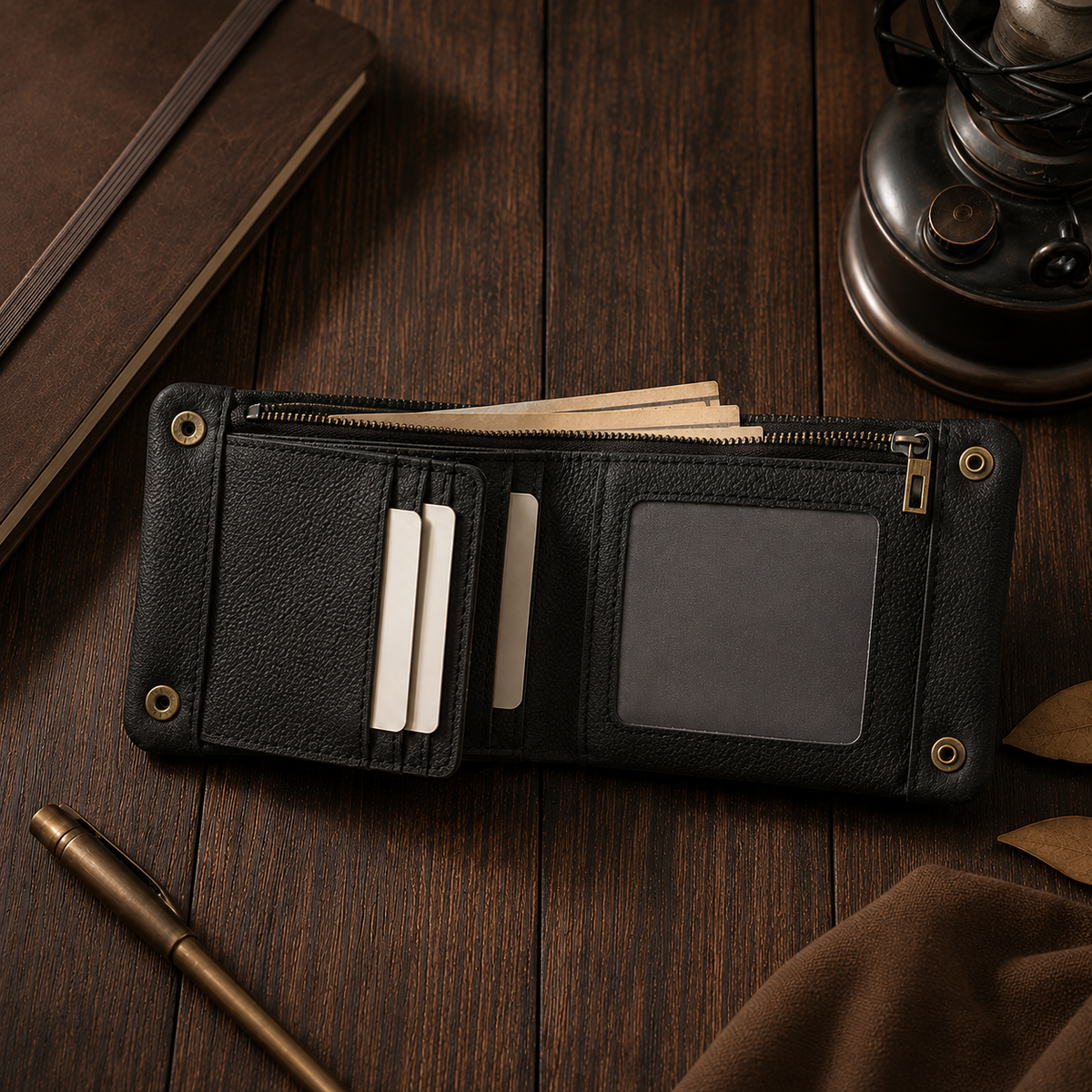 The Wexford Zip Wallet - Crazy-horse leather bifold