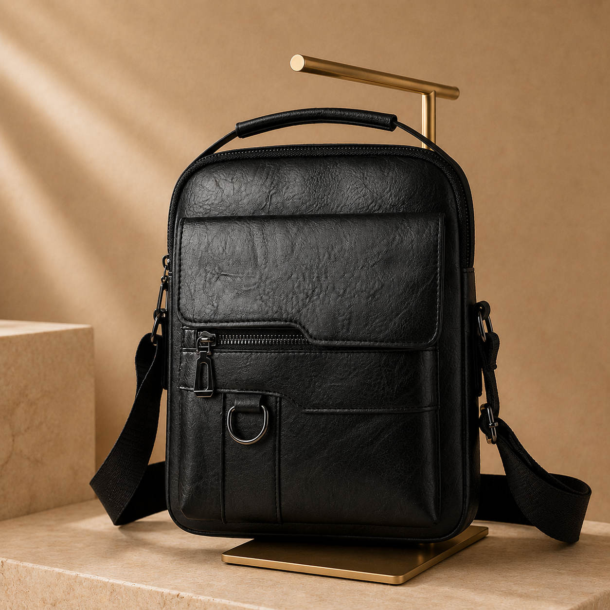 The Sloane Crossbody Bag - Structured leather-look shoulder bag