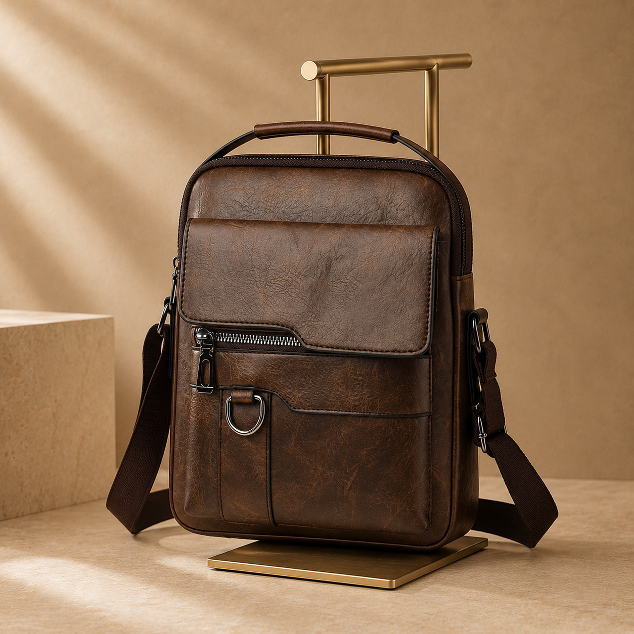 The Sloane Crossbody Bag - Structured leather-look shoulder bag