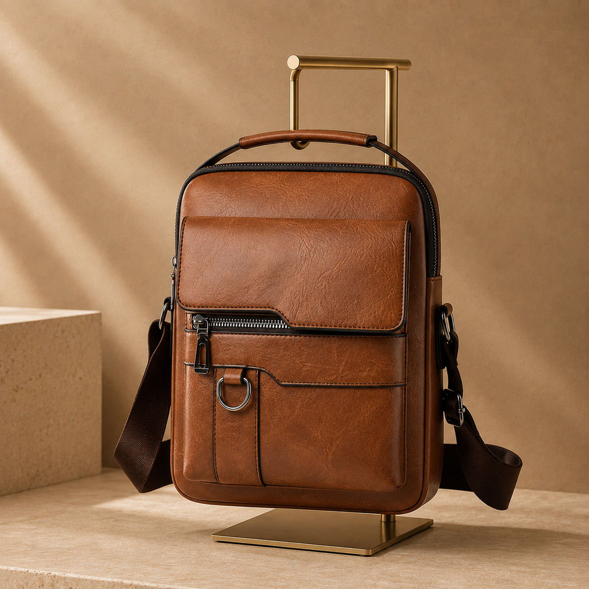 The Sloane Crossbody Bag - Structured leather-look shoulder bag