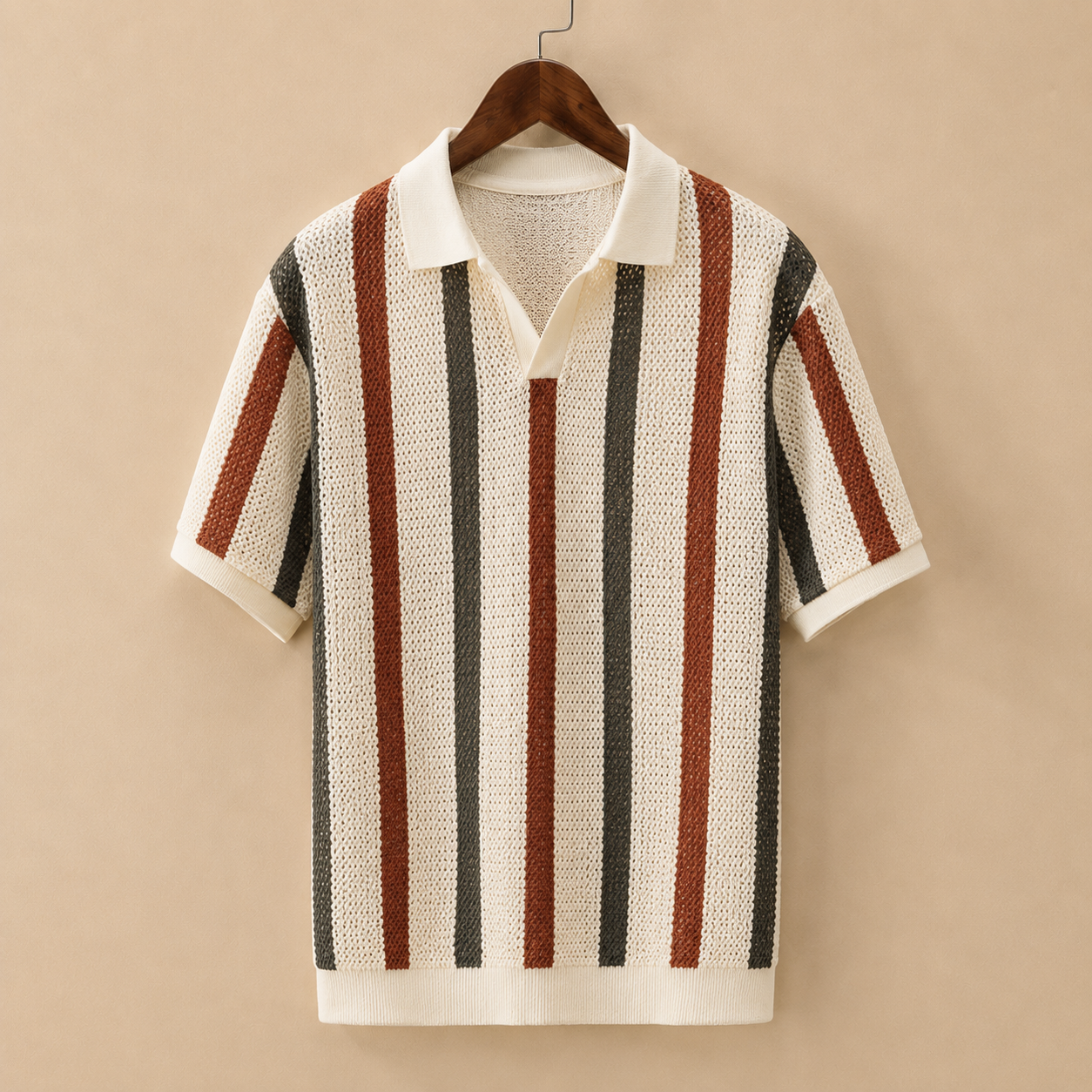 The Corsica Polo - Ice-silk knit with hollow-stripe texture, moisture-wicking and no-iron