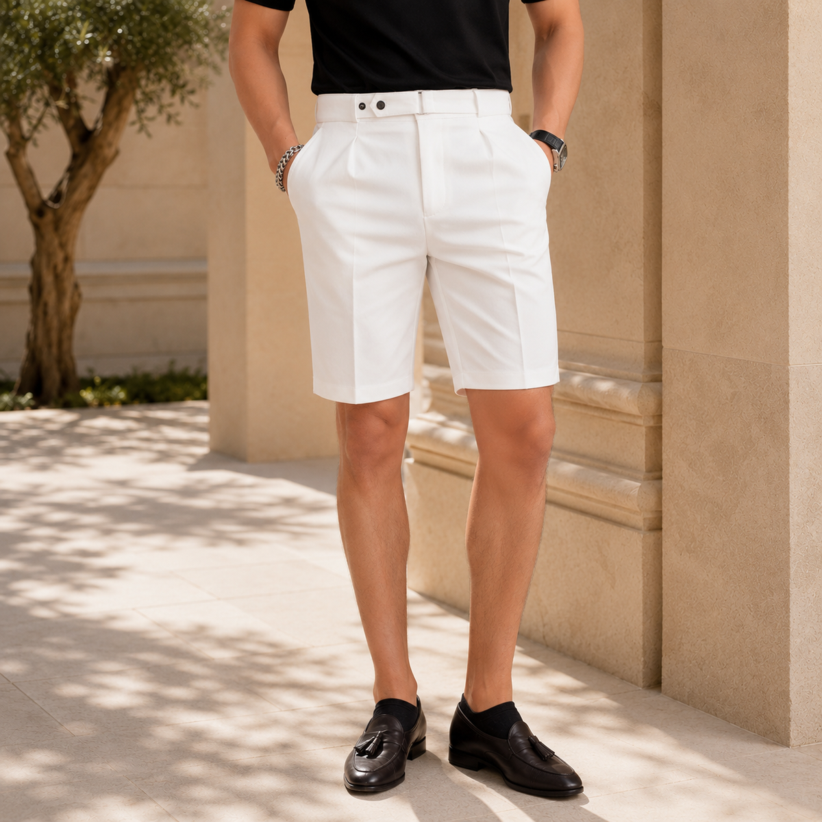 The Napoli Short - Men's Pleated Tailored Shorts | BEARING