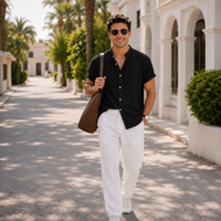 The Capri Set - a relaxed lapel-collar shirt paired with elastic-waist trousers 5