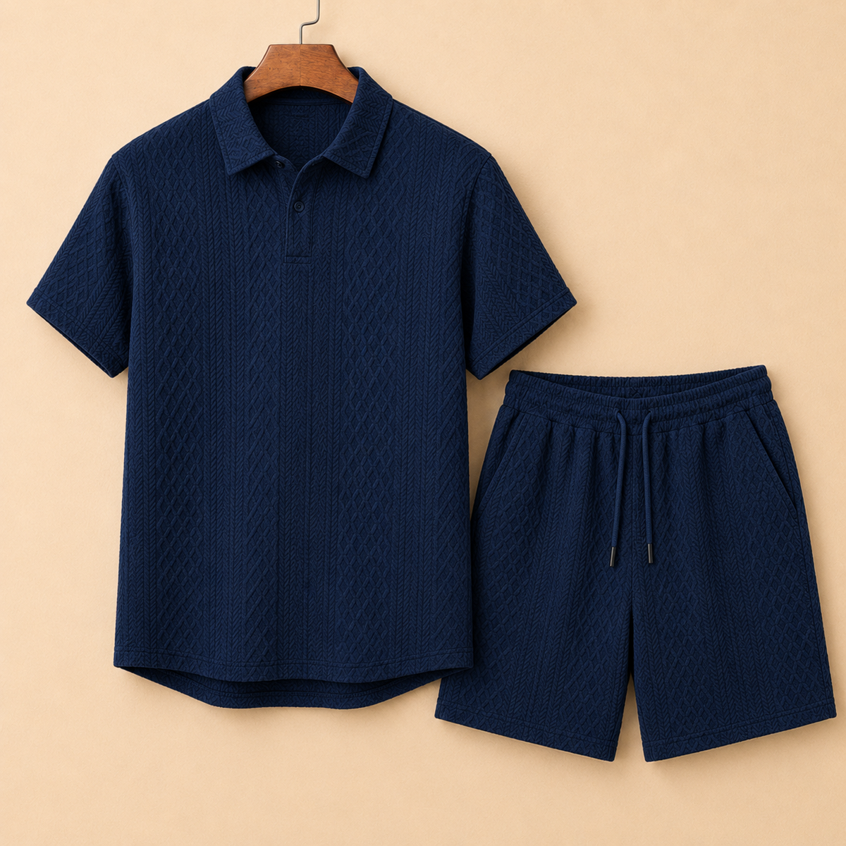 The Monaco Set - Textured jacquard polo and shorts
