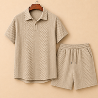 The Monaco Set - Textured jacquard polo and shorts 2