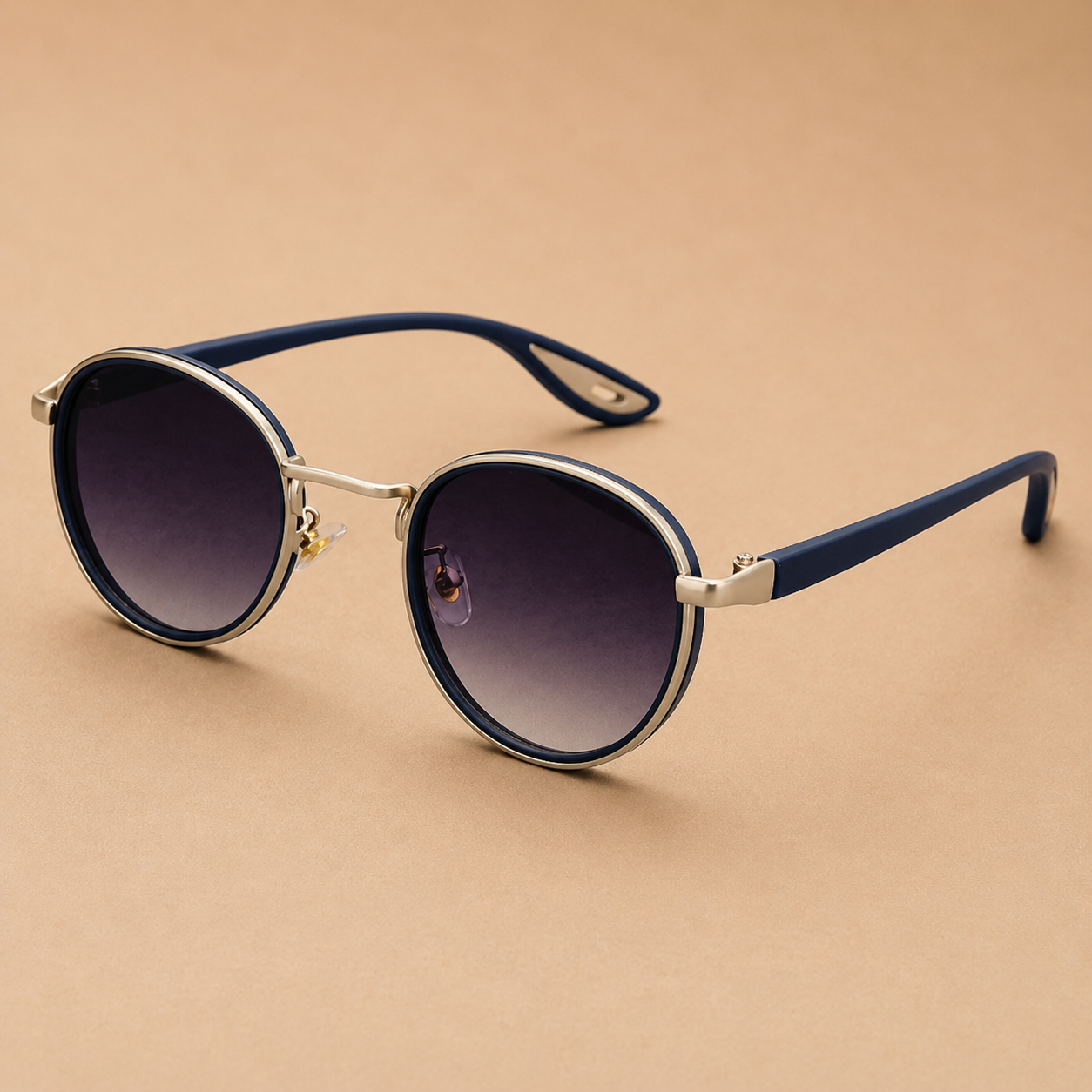 The Lennox Sunglasses - Round gold-rim frame in lightweight TR with UV400 lenses