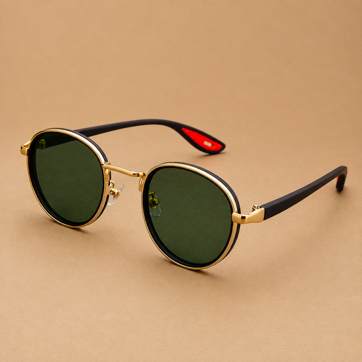 The Lennox Sunglasses - Round gold-rim frame in lightweight TR with UV400 lenses