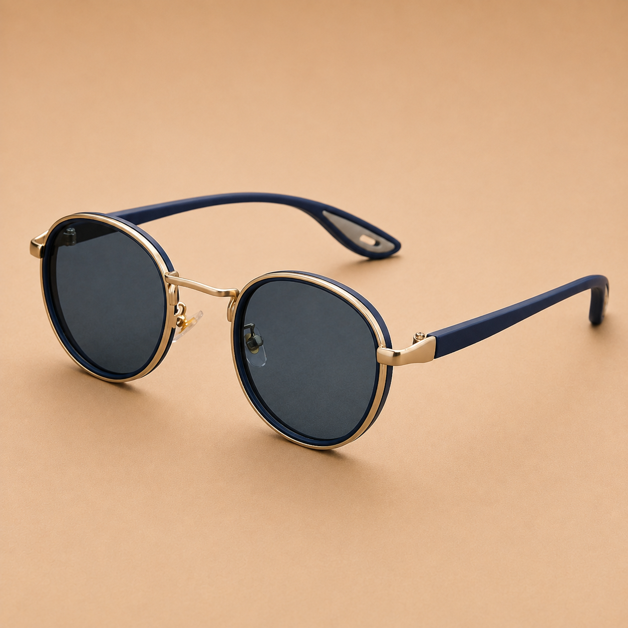 The Lennox Sunglasses - Men's Gold-Rim Round Shades | BEARING