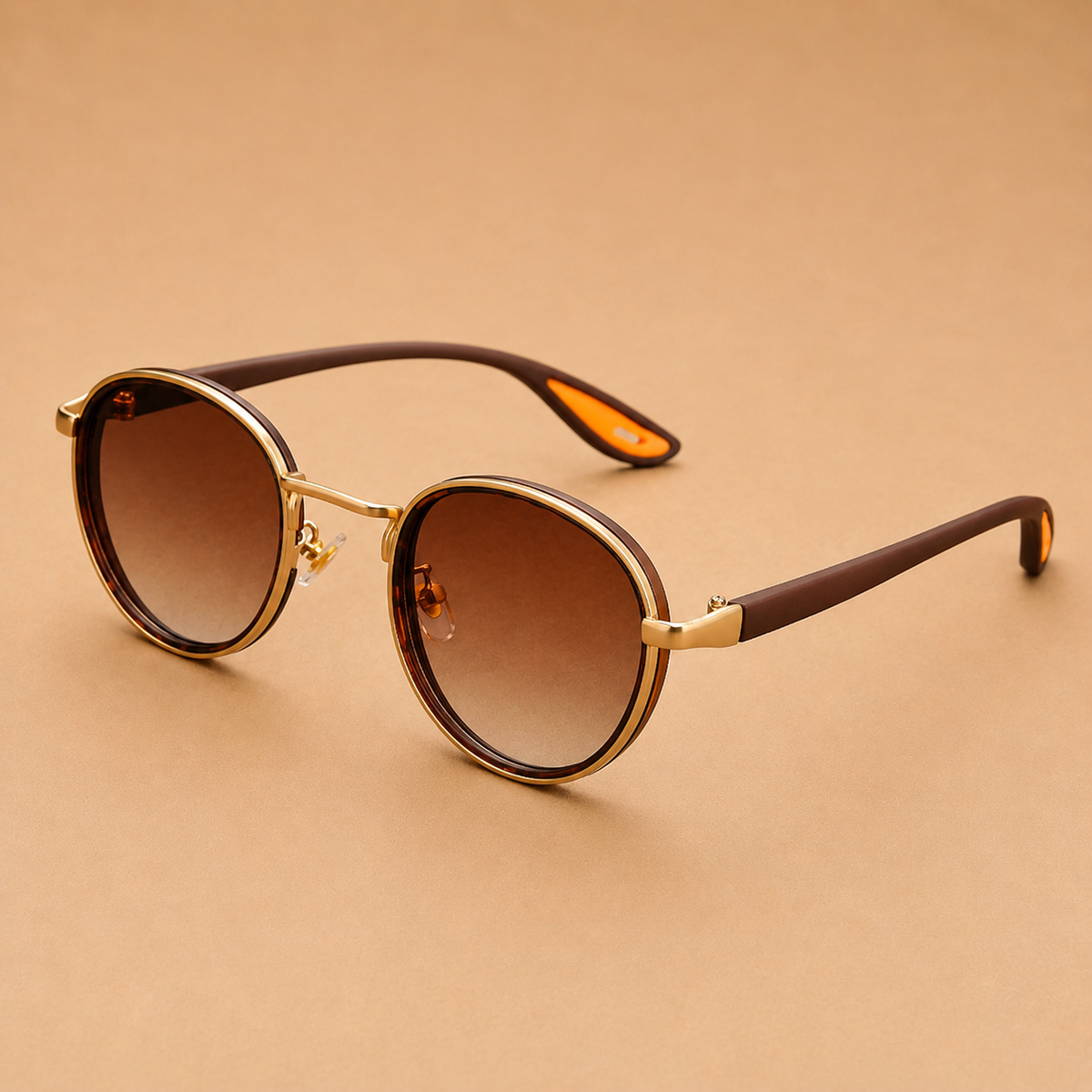 The Lennox Sunglasses - Round gold-rim frame in lightweight TR with UV400 lenses
