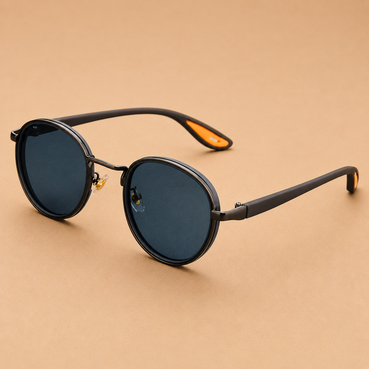 The Lennox Sunglasses - Round gold-rim frame in lightweight TR with UV400 lenses