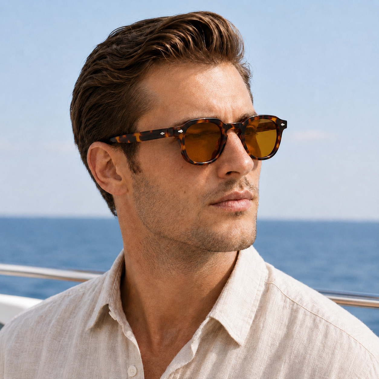 The Portofino Sunglasses - Handcrafted polygonal frame with tinted lenses and UV380 protection