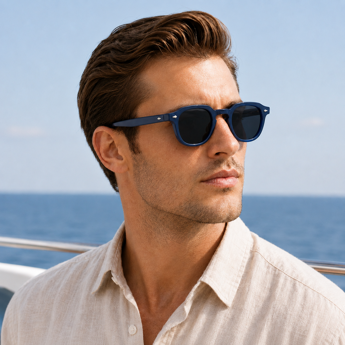 The Portofino Sunglasses - Handcrafted polygonal frame with tinted lenses and UV380 protection