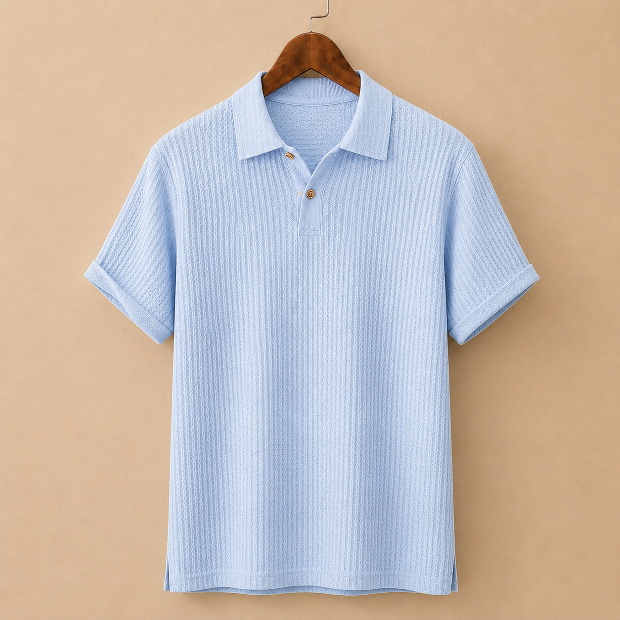 The Ambrose Polo - Diamond-textured knit with a relaxed lapel collar