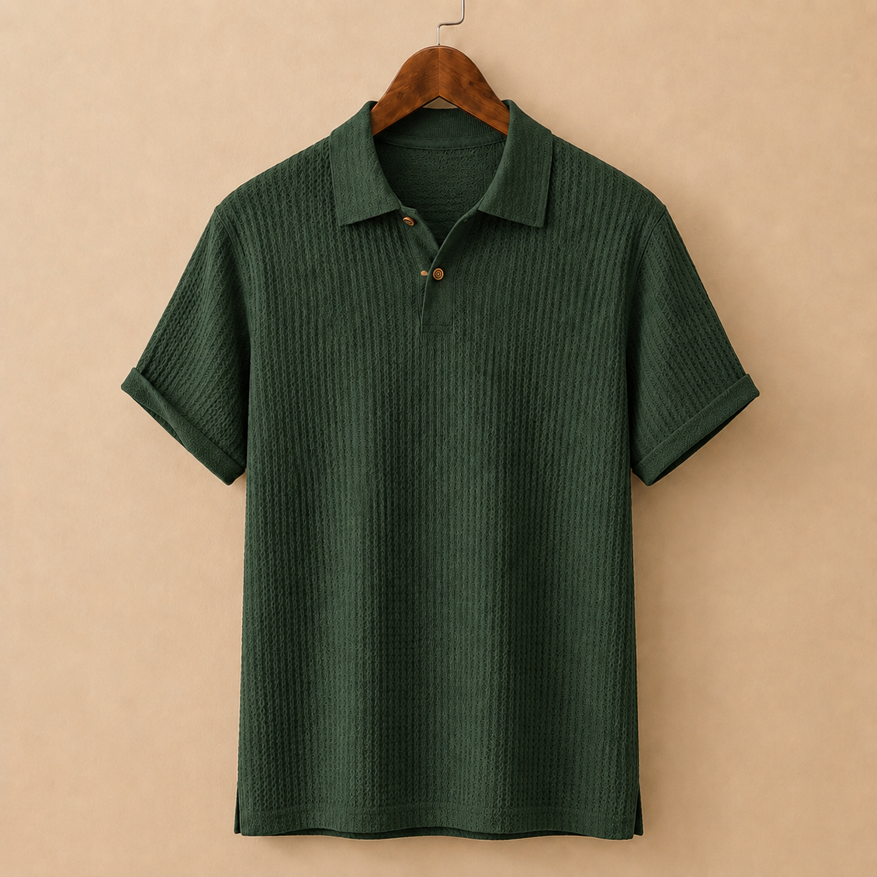 The Ambrose Polo - Diamond-textured knit with a relaxed lapel collar
