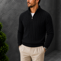 The Hawthorne Sweater - Thickened cotton cable knit with a half-turtleneck collar 5