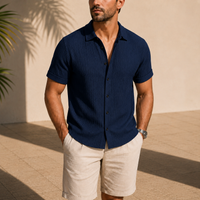 The Bordeaux Shirt - Cotton-blend corduroy with a stand collar and no-iron finish 3