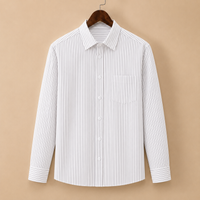 The Sterling Shirt - A tailored cotton-poly blend with a square collar and classic pinstripe pattern 4