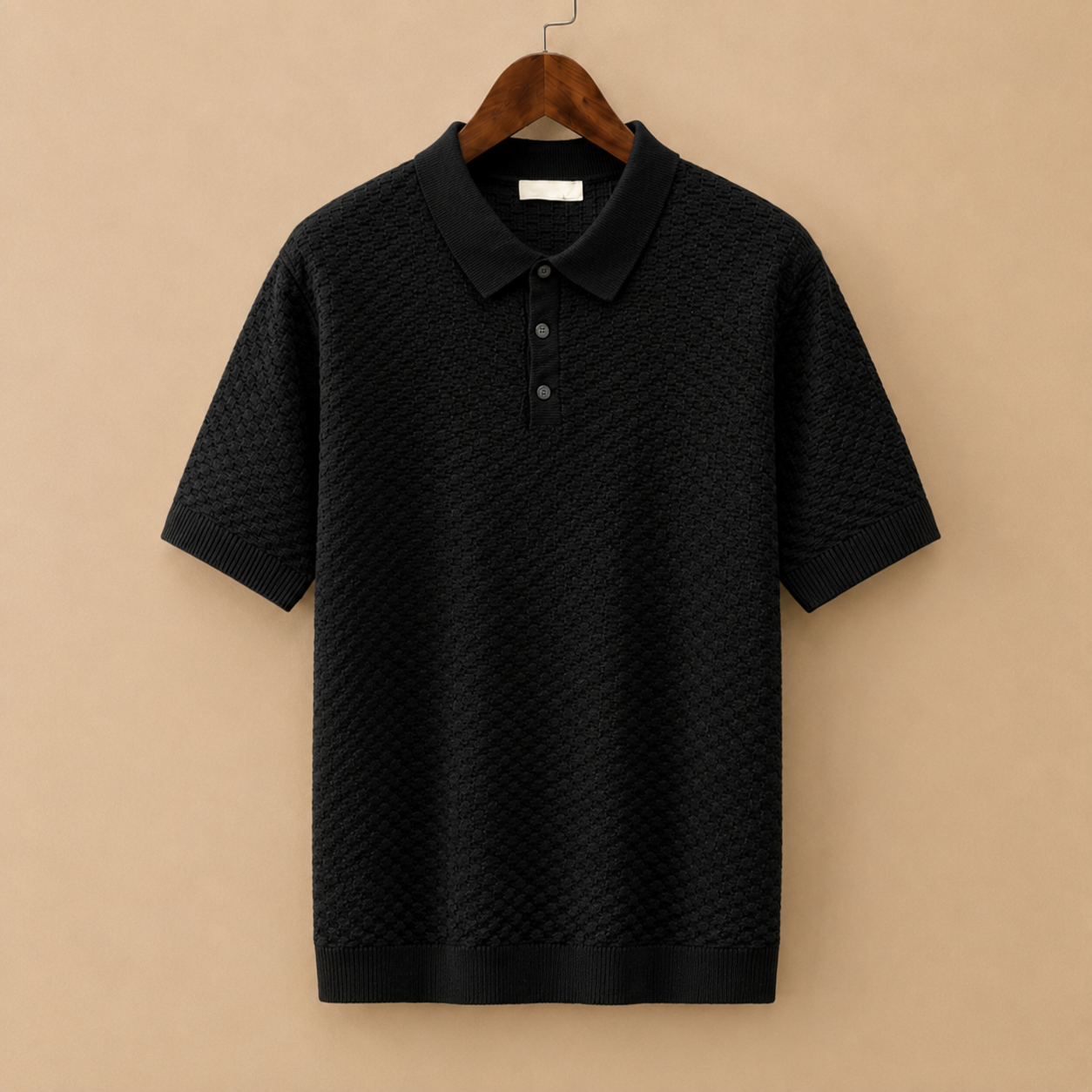 The Sutton Polo - a finely woven basketweave knit in breathable ice-silk fabric