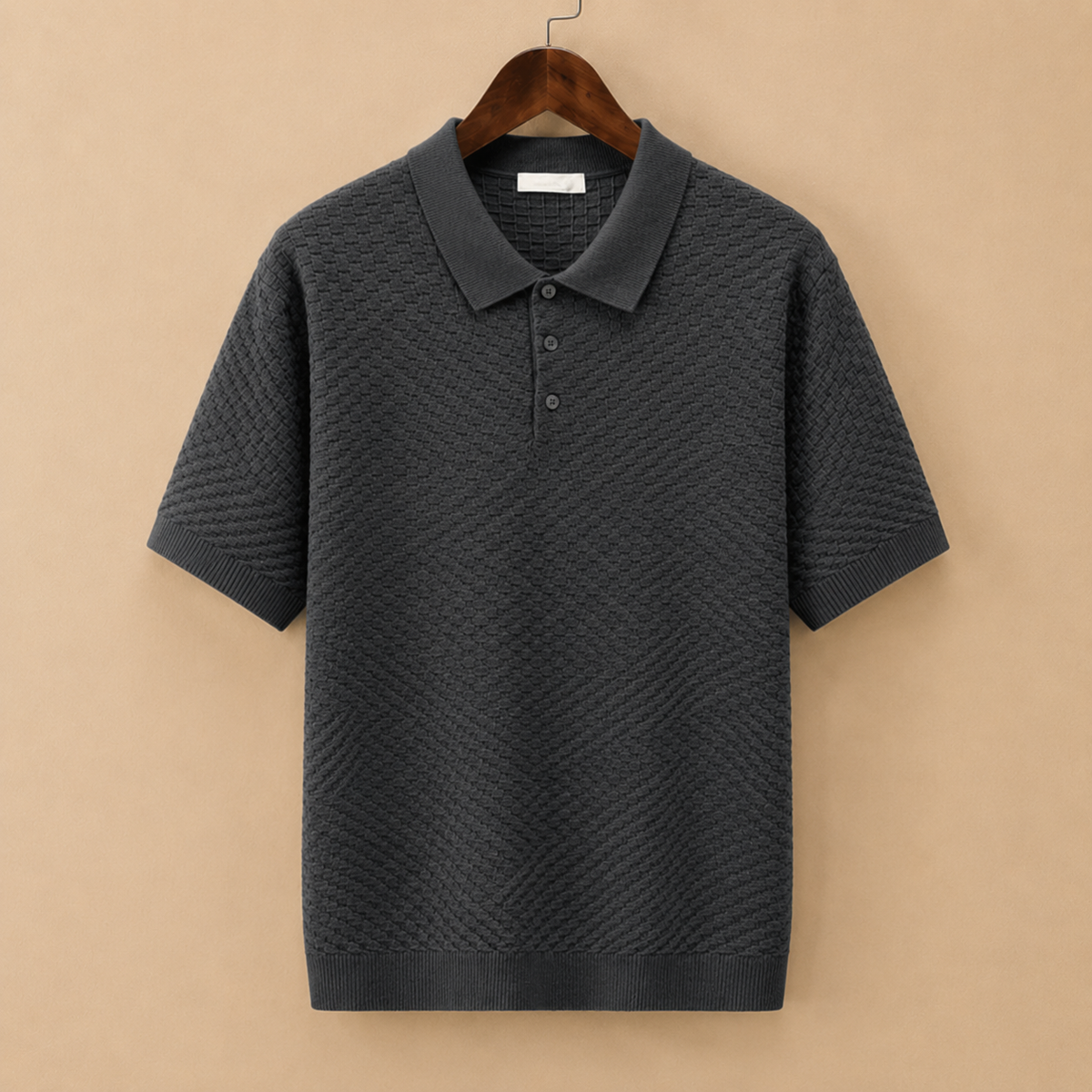 The Sutton Polo - a finely woven basketweave knit in breathable ice-silk fabric