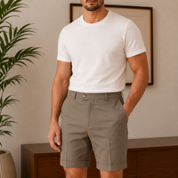 The Windsor Short - Tailored five-point cut with rolled cuffs in a drapey wrinkle-resistant blend 3