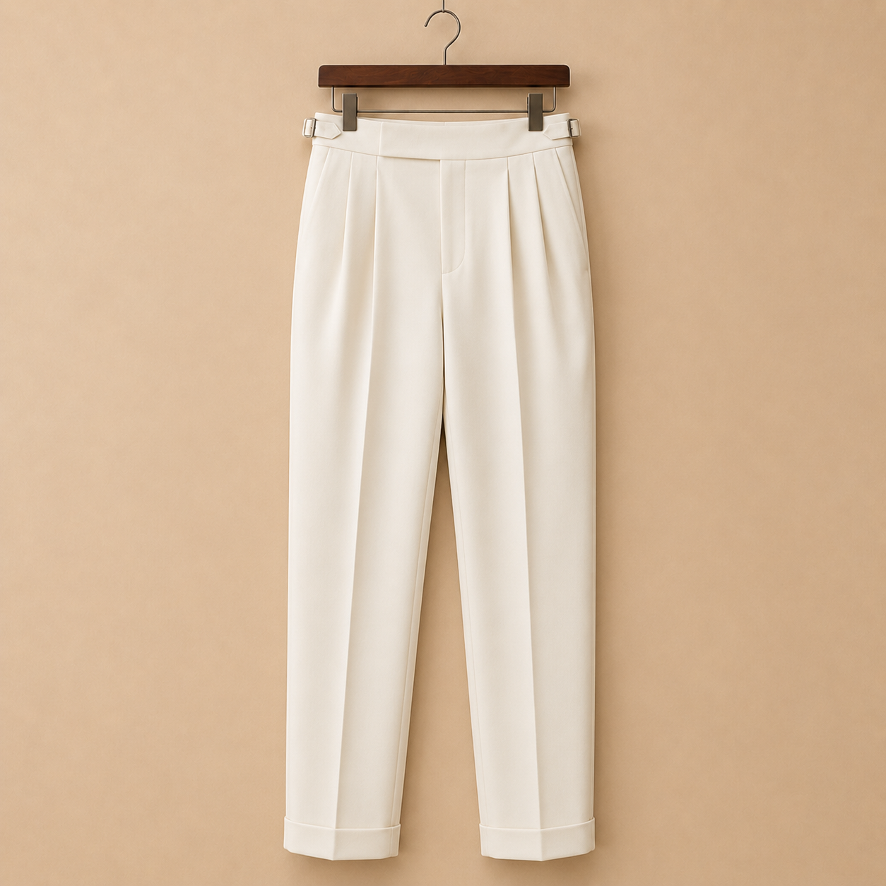 The Torino Trouser - Soft brushed-blend tailoring with a tied high waist and matching belt