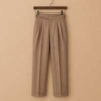 The Torino Trouser - Soft brushed-blend tailoring with a tied high waist and matching belt 3