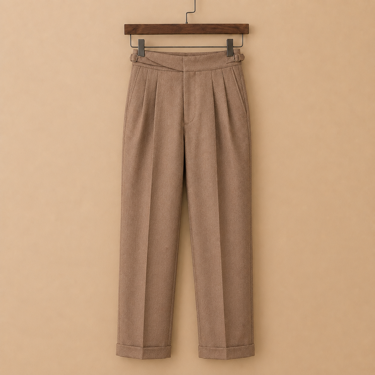 The Torino Trouser - Soft brushed-blend tailoring with a tied high waist and matching belt